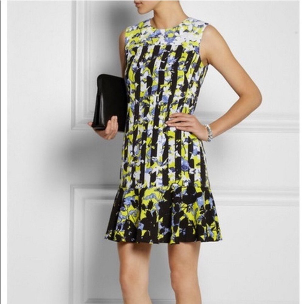 Peter Pilotto Target Womens Sleeveless Floral Dress Yellow Blue size Medium